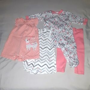 5pc, 3-6m Baby Infant Girl Clothes